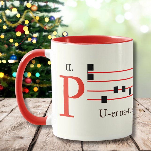 Gregorian Chant Latin Mass Weihnachten Mittelalter Tasse (Celebrate ancient Christmas traditions with our Gregorian Chant Latin Mass two-toned mug!)