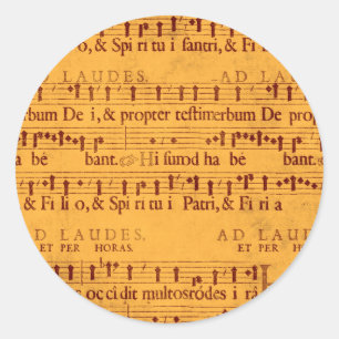 Gregorianische Gesangmusikkerbe Runder Aufkleber