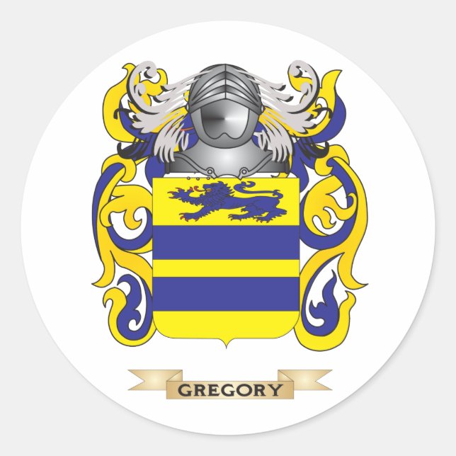 Gregorianische Wappen (Familienwappen) Runder Aufkleber (Vorderseite)
