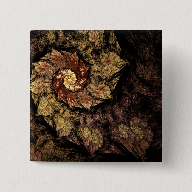 Gregorianisches Gesang-Fraktal Button (Vorderseite)