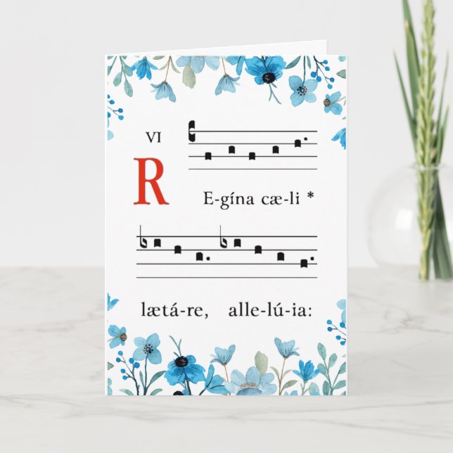 Gregorianisches Mittelalter Chant Floral Religiöse Karte (Vorderseite)