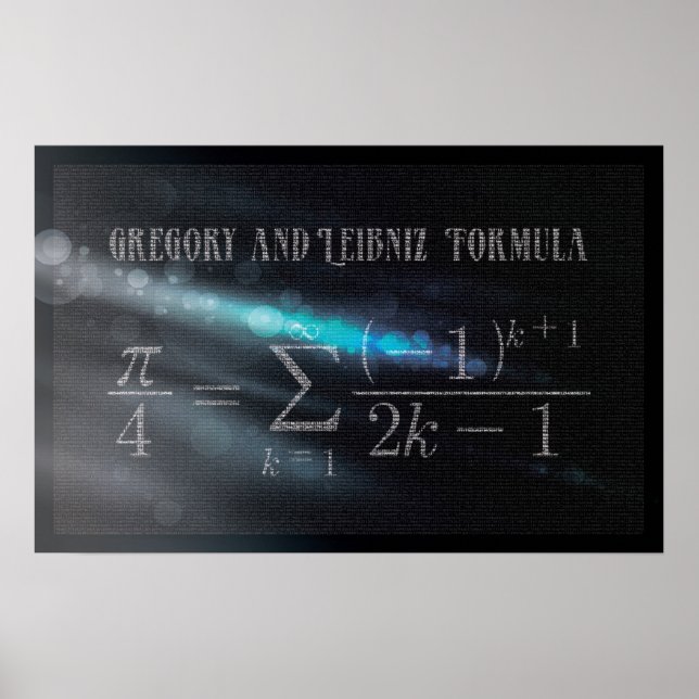 Gregory and Leibniz Pi Formel - Math Poster (Vorne)
