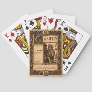 Greif, mittelalterliche Bestiarienkunst Spielkarten