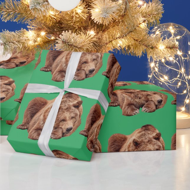 GREIFENDES BÄRCHENPAPIER, DAS SICH AUF DIE KREUZUN GESCHENKPAPIER (Feiertage)
