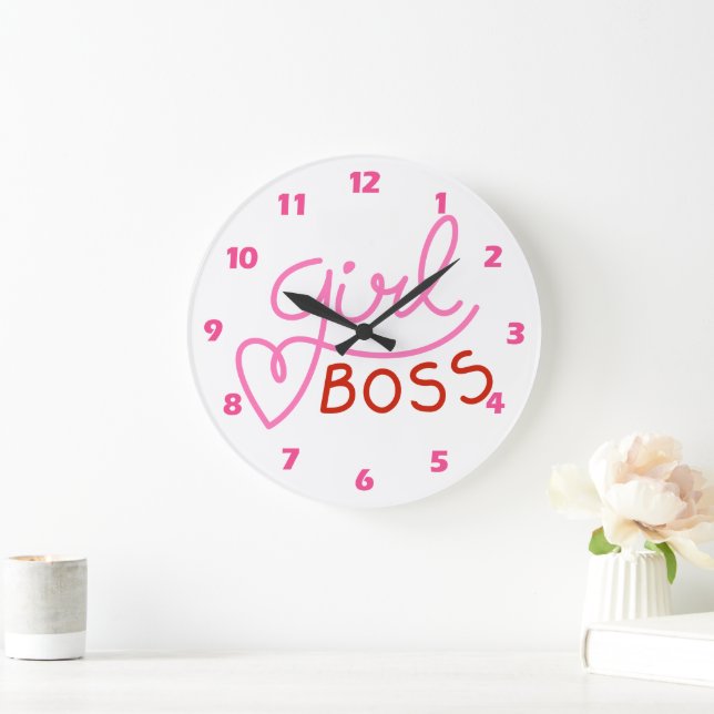 Greifmädchenboss Rosa Große Uhr (Zuhause)