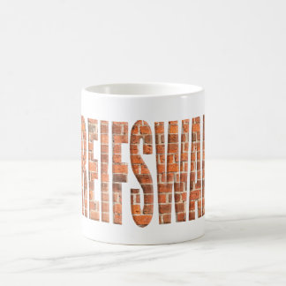 Greifswald mit Überlagerung von Ziegelstein-Detail Kaffeetasse