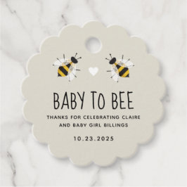 Greige Baby to Bee Honey Duwer Favor Tag Geschenkanhänger
