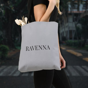 Greige Luxus personalisiertes Serifen-Namensgesche Tasche