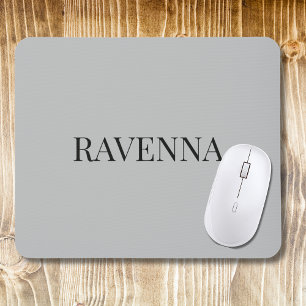 Greige Luxus Serif Individualisierbarer Eigenname Mousepad