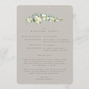 Greige Schneebeer+ Eukalyptus-Stiel Winterhochzeit Programm