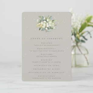 Greige Snowberry+Eucalyptus Bouquet Winter Wedding Programm