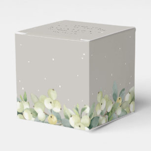 Greige Snowberry+Eucalyptus Brautparty Geschenkschachtel