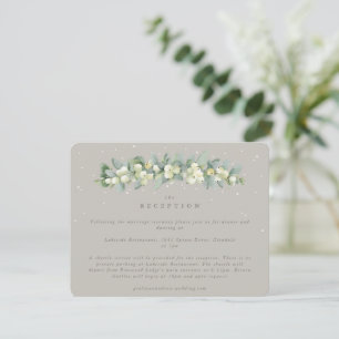 Greige Snowberry+Eucalyptus Garland Empfang Begleitkarte