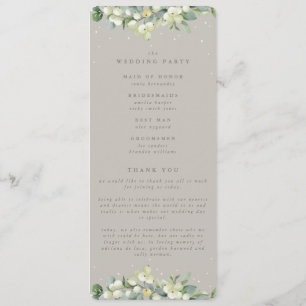 Greige Snowberry+Eucalyptus Stem Winter Wedding Programm