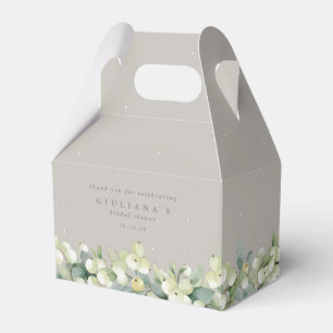 Greige Snowberry+Eucalyptus Winter Brautparty Geschenkschachtel