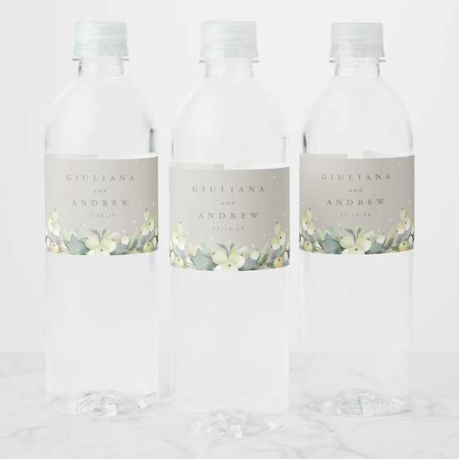 Greige Snowberry+Eucalyptus Winter Wedding (Flaschen)