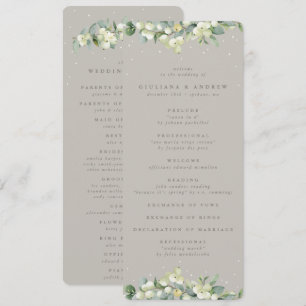Greige Snowberry+Eucalyptus Winter Wedding Programm