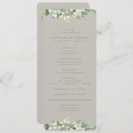 Greige Snowberry+Eucalyptus Winter Wedding Programm