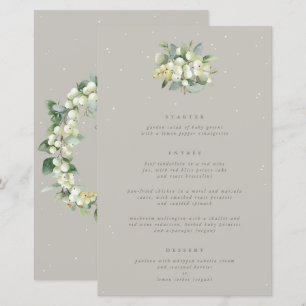 Greige Snowberry+Eukalyptus 3 Course Wedding Menu