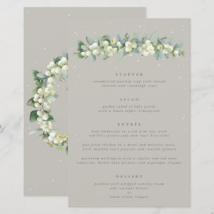 Greige Snowberry+Eukalyptus 4 Course Wedding Menu