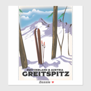 Greitspitz Schweiz & Österreich Skiposter Aufkleber