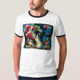 Grelle und grüne Laternen-Platte T-Shirt