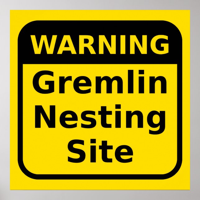 Gremlin Warning Poster (Vorne)