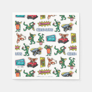 Gremlins™ Sticker-Spaß-Muster Serviette