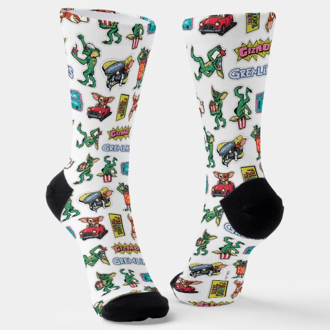 Gremlins™ Sticker-Spaß-Muster Socken (Gewinkelt)