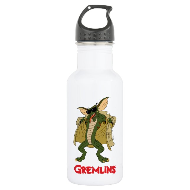 Gremlins | Strip Trench Coat Flash Edelstahlflasche (Vorderseite)