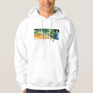 Gren Laternen, die in Raum fliegen Hoodie