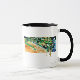 Gren Laternen, die in Raum fliegen Tasse