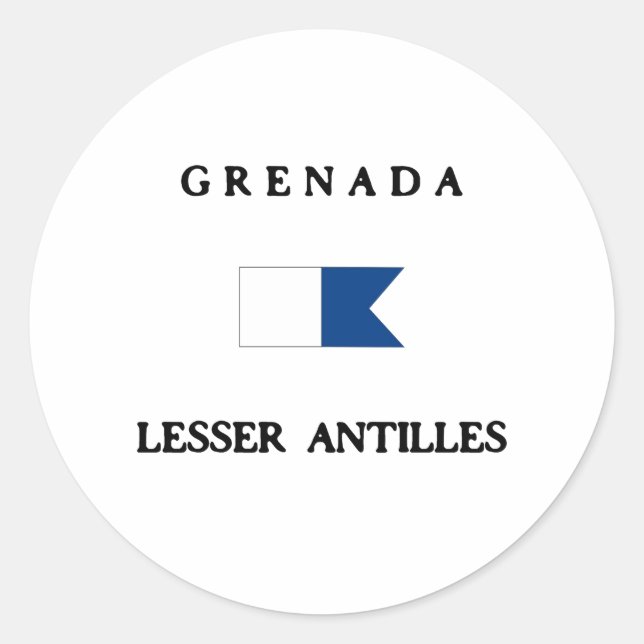 Grenada Alpha Dive Flag Runder Aufkleber (Vorderseite)