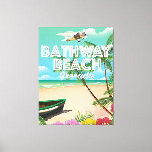 Grenada Bathway Beach Travel Poster Leinwanddruck
