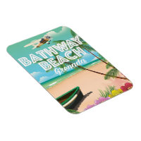 Grenada Bathway Beach Travel Poster