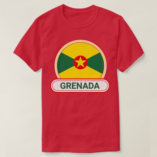 Grenada Country Abzeichen Grenada Fahne T-Shirt (Design vorne)