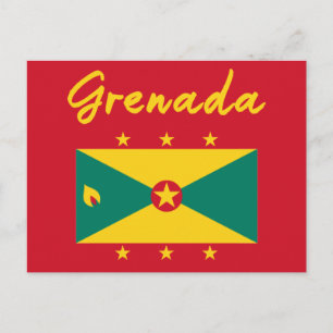 Grenada Fahne Grenadierfisch Karibischer Karneval Postkarte