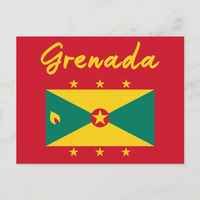 Grenada Fahne Grenadierfisch Karibischer Karneval  Postkarte (Vorderseite)
