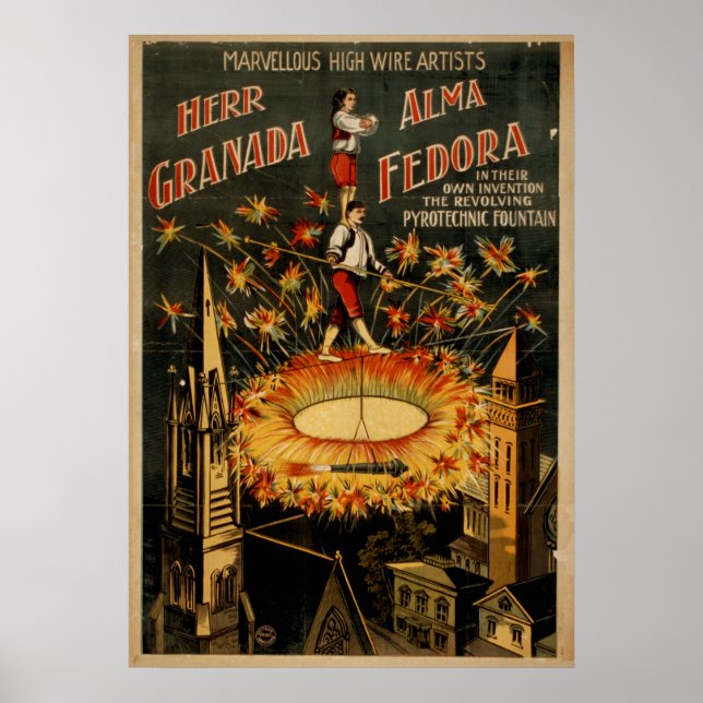 GRENADA FEDORA High Wire Act VAUDEVILLE Poster (Devant)