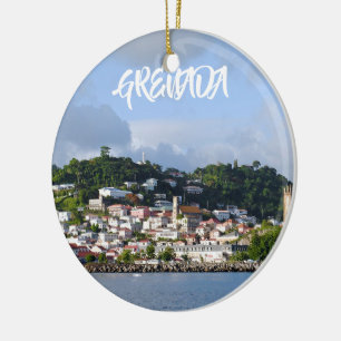 Grenada-Ferien-panoramische Weihnachtsverzierung Keramik Ornament