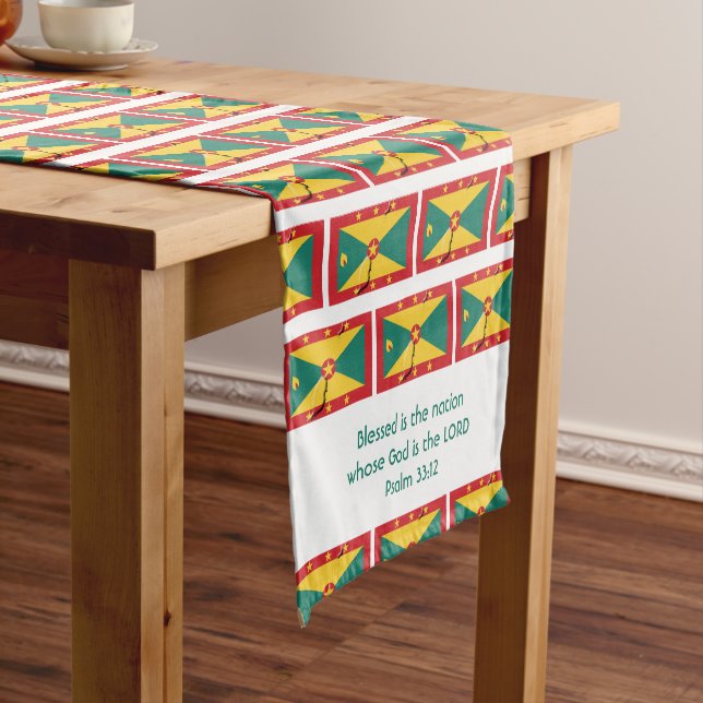 GRENADA-Flag-Karte Benutzerdefiniertes Skript Kurzer Tischläufer (Beispiel)