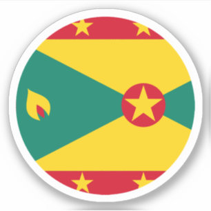Grenada Flag Round Sticker