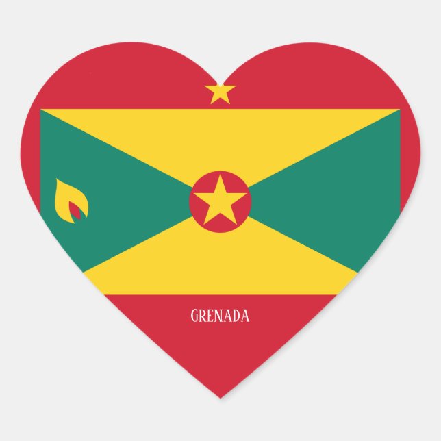 Grenada Flag Splendid Patriotic Herz-Aufkleber (Vorderseite)