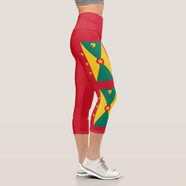 Grenada-Flagge Capri Leggings (Rechts)