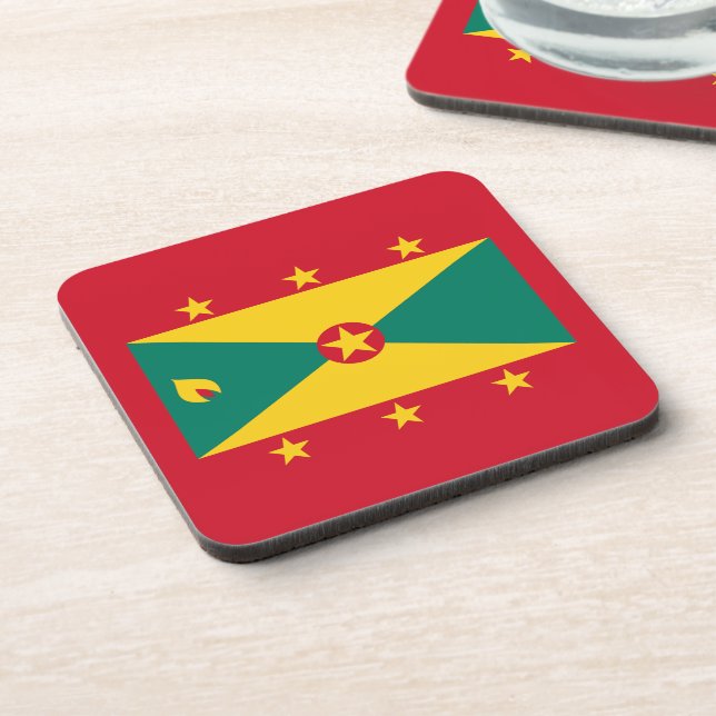 Grenada-Flagge Getränkeuntersetzer (Linke Seite)