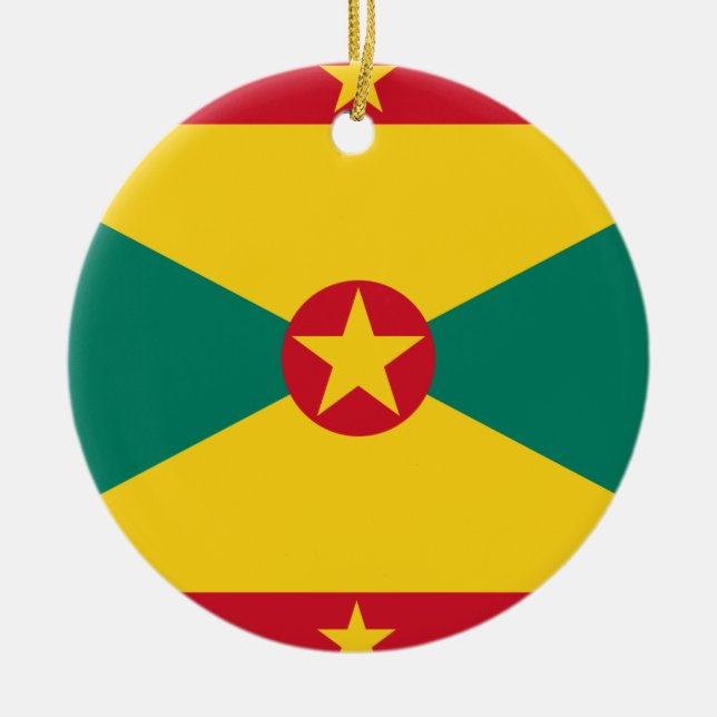 Grenada-Flagge Keramik Ornament (Vorne)