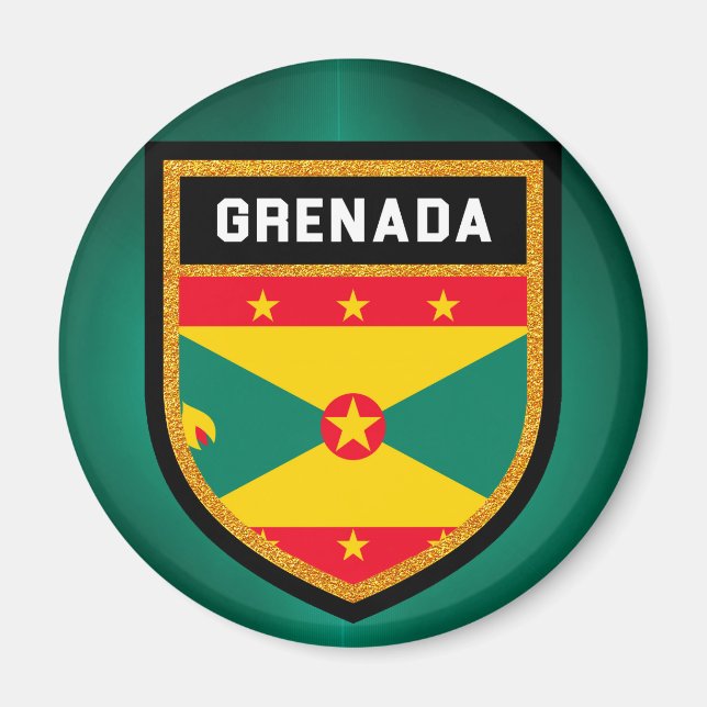 Grenada-Flagge Magnet (Vorne)