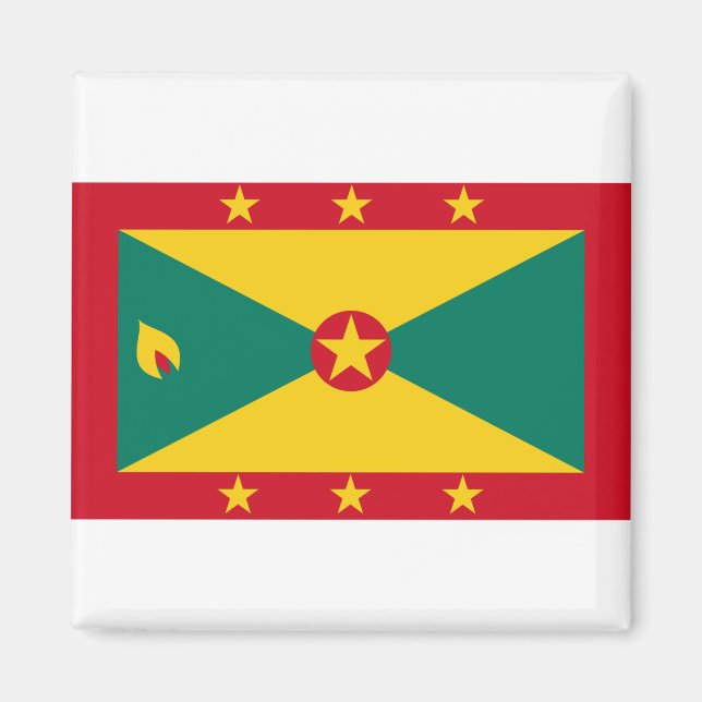 Grenada-Flagge Magnet (Vorne)