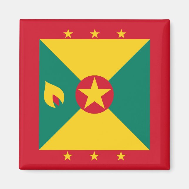 Grenada-Flagge Magnet (Vorne)