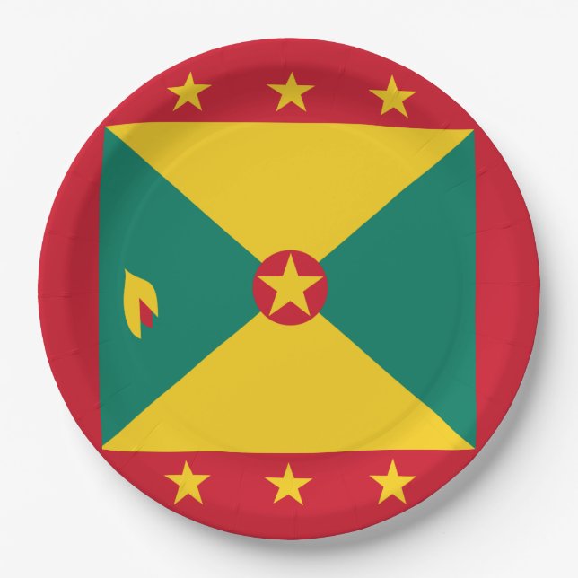 Grenada-Flagge Pappteller (Vorderseite)